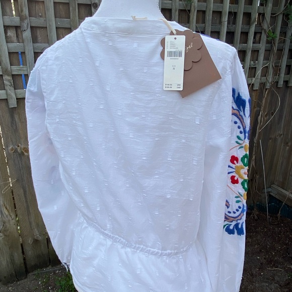 Anthropologie Forever That Girl Embroidered Peplum Blouse size M gorgeous NWT - Picture 9 of 12